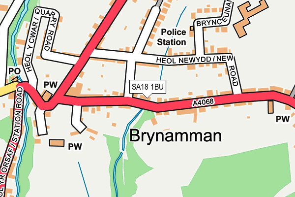SA18 1BU map - OS OpenMap – Local (Ordnance Survey) SA18 1BU map - OS OpenMap – Local (Ordnance Survey)