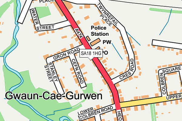SA18 1HG map - OS OpenMap – Local (Ordnance Survey) SA18 1HG map - OS OpenMap – Local (Ordnance Survey)