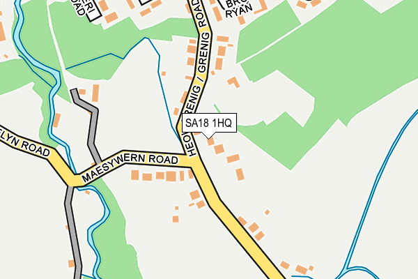 SA18 1HQ map - OS OpenMap – Local (Ordnance Survey) SA18 1HQ map - OS OpenMap – Local (Ordnance Survey)