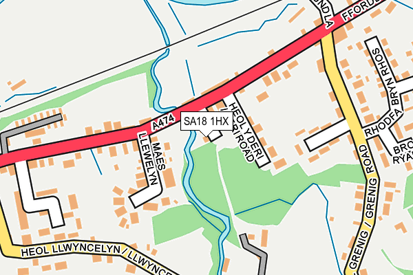 SA18 1HX map - OS OpenMap – Local (Ordnance Survey) SA18 1HX map - OS OpenMap – Local (Ordnance Survey)