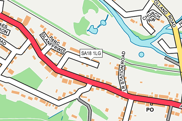 SA18 1LG map - OS OpenMap – Local (Ordnance Survey) SA18 1LG map - OS OpenMap – Local (Ordnance Survey)