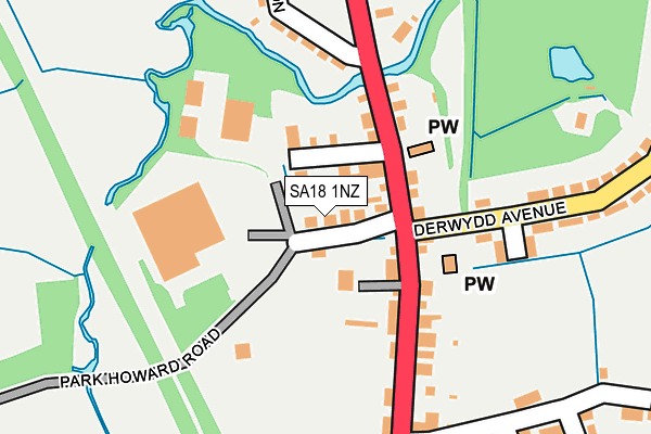 SA18 1NZ map - OS OpenMap – Local (Ordnance Survey) SA18 1NZ map - OS OpenMap – Local (Ordnance Survey)