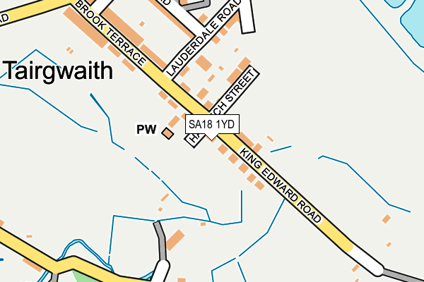 SA18 1YD map - OS OpenMap – Local (Ordnance Survey) SA18 1YD map - OS OpenMap – Local (Ordnance Survey)