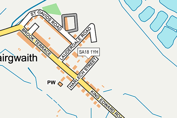 SA18 1YH map - OS OpenMap – Local (Ordnance Survey) SA18 1YH map - OS OpenMap – Local (Ordnance Survey)