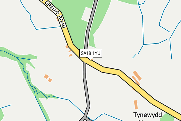 SA18 1YU map - OS OpenMap – Local (Ordnance Survey) SA18 1YU map - OS OpenMap – Local (Ordnance Survey)