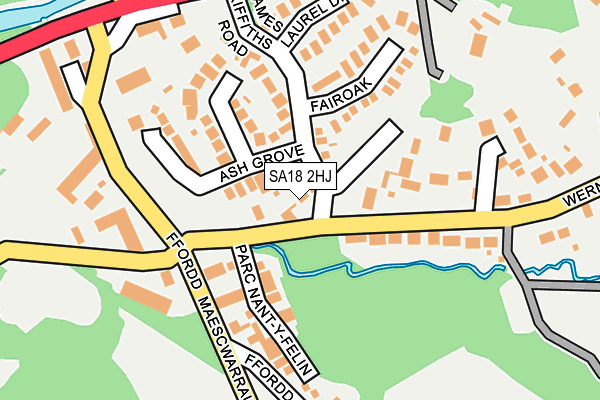 SA18 2HJ map - OS OpenMap – Local (Ordnance Survey) SA18 2HJ map - OS OpenMap – Local (Ordnance Survey)