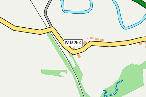 SA18 2NX map - OS OpenMap – Local (Ordnance Survey) SA18 2NX map - OS OpenMap – Local (Ordnance Survey)