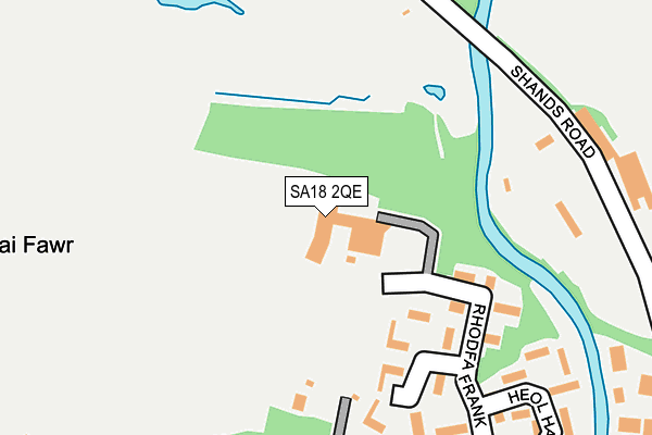 SA18 2QE map - OS OpenMap – Local (Ordnance Survey) SA18 2QE map - OS OpenMap – Local (Ordnance Survey)