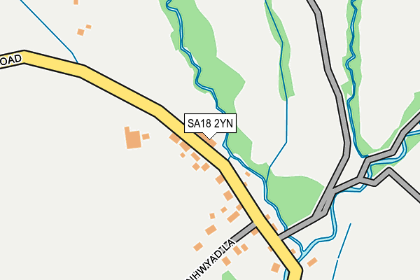 SA18 2YN map - OS OpenMap – Local (Ordnance Survey) SA18 2YN map - OS OpenMap – Local (Ordnance Survey)