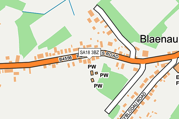 SA18 3BZ map - OS OpenMap – Local (Ordnance Survey) SA18 3BZ map - OS OpenMap – Local (Ordnance Survey)