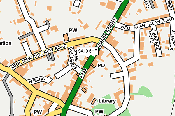 SA19 6HF map - OS OpenMap – Local (Ordnance Survey) SA19 6HF map - OS OpenMap – Local (Ordnance Survey)
