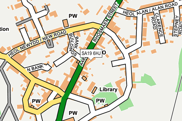 SA19 6HJ map - OS OpenMap – Local (Ordnance Survey) SA19 6HJ map - OS OpenMap – Local (Ordnance Survey)