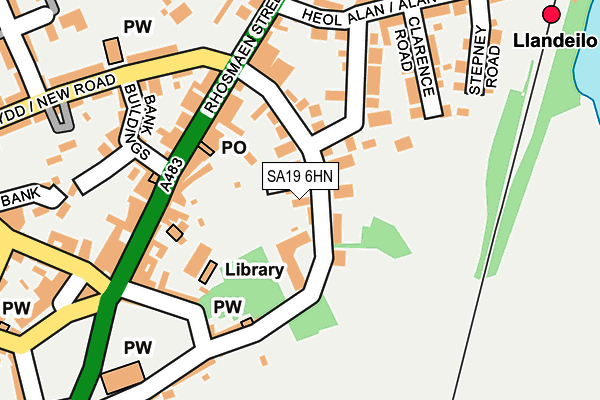 SA19 6HN map - OS OpenMap – Local (Ordnance Survey) SA19 6HN map - OS OpenMap – Local (Ordnance Survey)