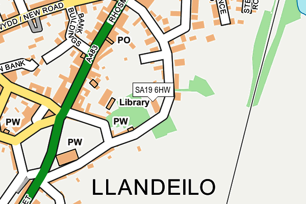 SA19 6HW map - OS OpenMap – Local (Ordnance Survey) SA19 6HW map - OS OpenMap – Local (Ordnance Survey)