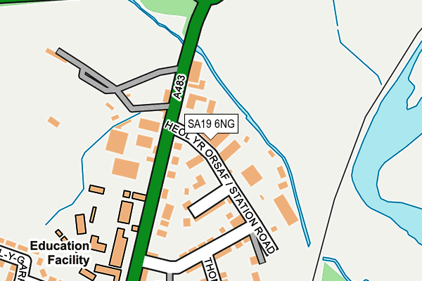 SA19 6NG map - OS OpenMap – Local (Ordnance Survey) SA19 6NG map - OS OpenMap – Local (Ordnance Survey)