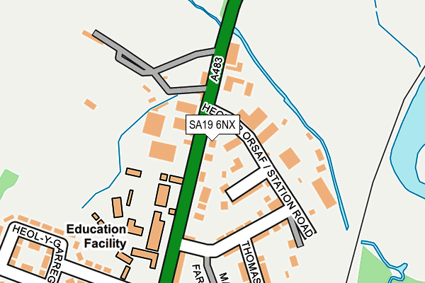 SA19 6NX map - OS OpenMap – Local (Ordnance Survey) SA19 6NX map - OS OpenMap – Local (Ordnance Survey)