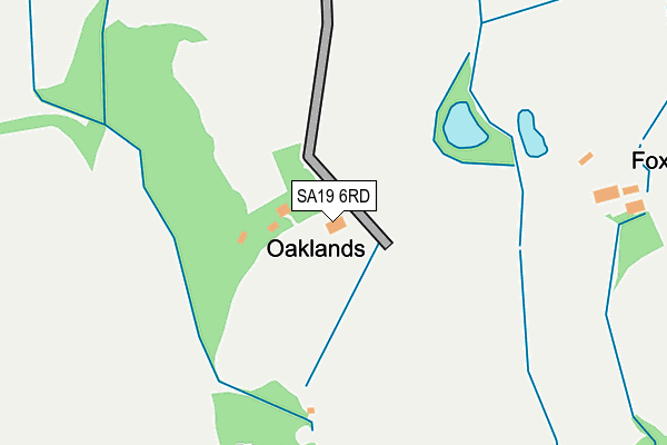 SA19 6RD map - OS OpenMap – Local (Ordnance Survey) SA19 6RD map - OS OpenMap – Local (Ordnance Survey)