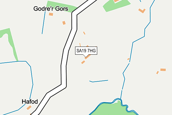 SA19 7HG map - OS OpenMap – Local (Ordnance Survey) SA19 7HG map - OS OpenMap – Local (Ordnance Survey)