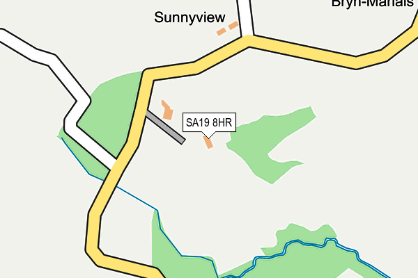 SA19 8HR map - OS OpenMap – Local (Ordnance Survey) SA19 8HR map - OS OpenMap – Local (Ordnance Survey)