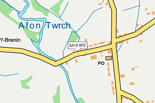 SA19 8PZ map - OS OpenMap – Local (Ordnance Survey) SA19 8PZ map - OS OpenMap – Local (Ordnance Survey)