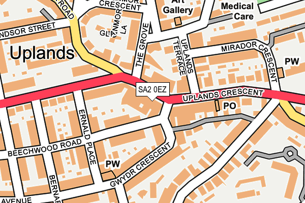 SA2 0EZ map - OS OpenMap – Local (Ordnance Survey) SA2 0EZ map - OS OpenMap – Local (Ordnance Survey)