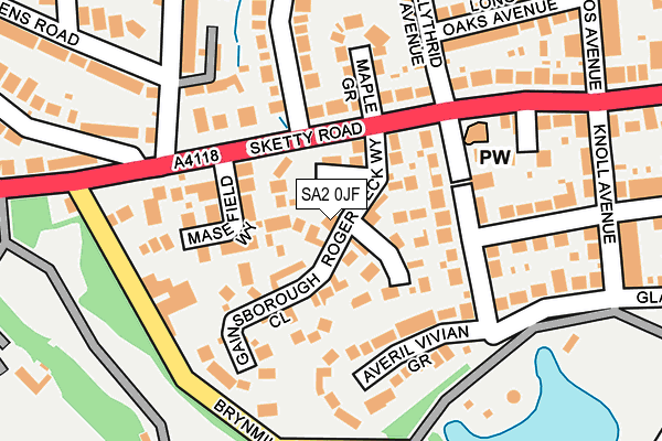 SA2 0JF map - OS OpenMap – Local (Ordnance Survey) SA2 0JF map - OS OpenMap – Local (Ordnance Survey)