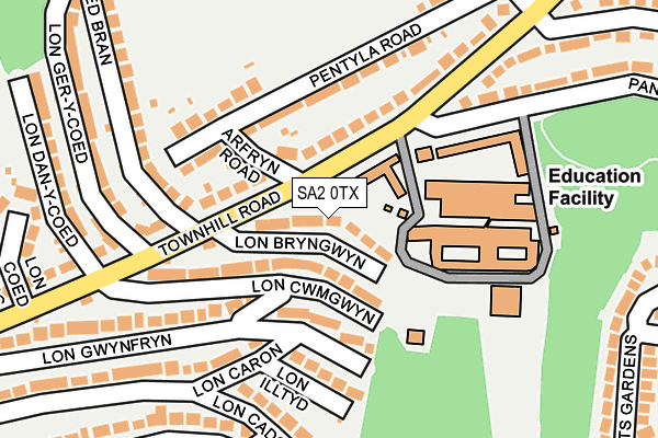 SA2 0TX map - OS OpenMap – Local (Ordnance Survey) SA2 0TX map - OS OpenMap – Local (Ordnance Survey)