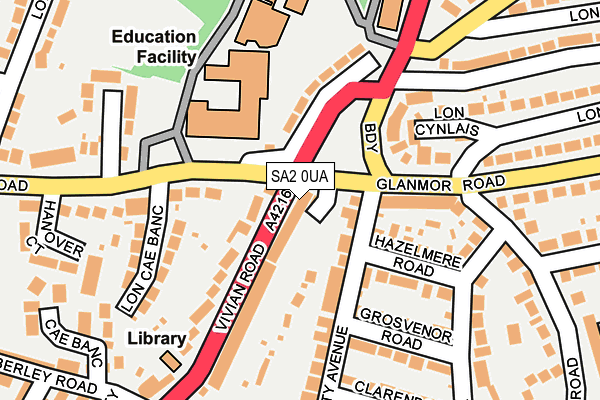 SA2 0UA map - OS OpenMap – Local (Ordnance Survey) SA2 0UA map - OS OpenMap – Local (Ordnance Survey)