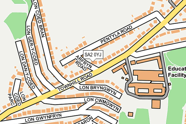 SA2 0YJ map - OS OpenMap – Local (Ordnance Survey) SA2 0YJ map - OS OpenMap – Local (Ordnance Survey)