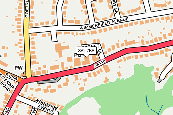SA2 7BA map - OS OpenMap – Local (Ordnance Survey) SA2 7BA map - OS OpenMap – Local (Ordnance Survey)