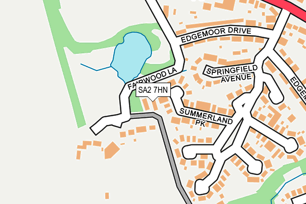 SA2 7HN map - OS OpenMap – Local (Ordnance Survey) SA2 7HN map - OS OpenMap – Local (Ordnance Survey)