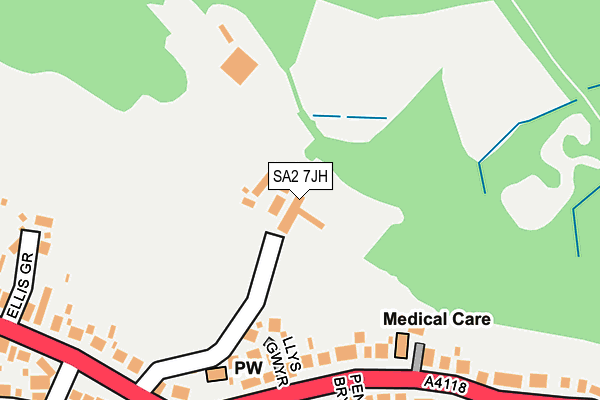 SA2 7JH map - OS OpenMap – Local (Ordnance Survey) SA2 7JH map - OS OpenMap – Local (Ordnance Survey)