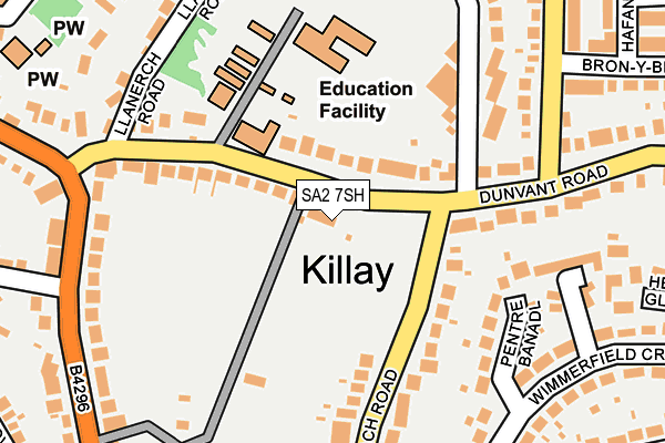 SA2 7SH map - OS OpenMap – Local (Ordnance Survey) SA2 7SH map - OS OpenMap – Local (Ordnance Survey)