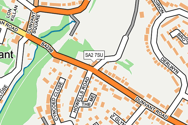 SA2 7SU map - OS OpenMap – Local (Ordnance Survey) SA2 7SU map - OS OpenMap – Local (Ordnance Survey)