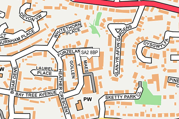SA2 8BP map - OS OpenMap – Local (Ordnance Survey) SA2 8BP map - OS OpenMap – Local (Ordnance Survey)