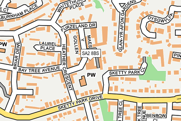 SA2 8BS map - OS OpenMap – Local (Ordnance Survey) SA2 8BS map - OS OpenMap – Local (Ordnance Survey)