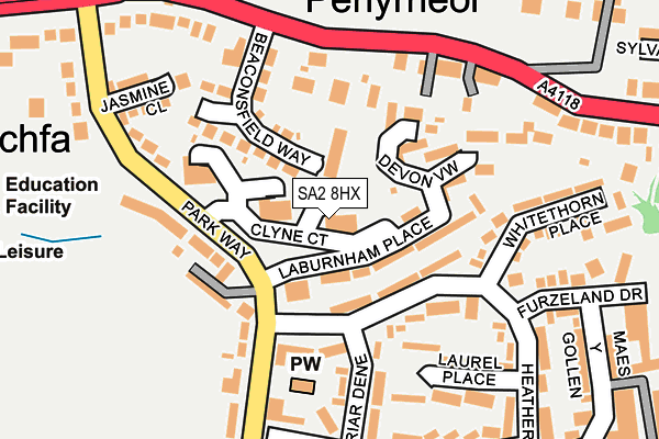 SA2 8HX map - OS OpenMap – Local (Ordnance Survey)