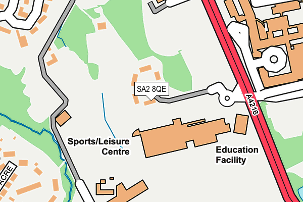 SA2 8QE map - OS OpenMap – Local (Ordnance Survey) SA2 8QE map - OS OpenMap – Local (Ordnance Survey)