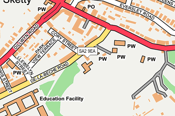 SA2 9EA map - OS OpenMap – Local (Ordnance Survey) SA2 9EA map - OS OpenMap – Local (Ordnance Survey)
