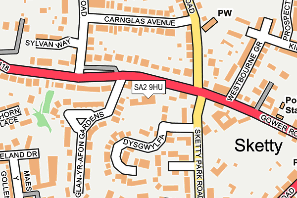 SA2 9HU map - OS OpenMap – Local (Ordnance Survey) SA2 9HU map - OS OpenMap – Local (Ordnance Survey)
