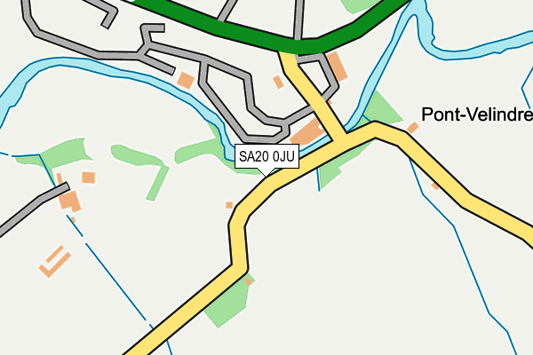 SA20 0JU map - OS OpenMap – Local (Ordnance Survey) SA20 0JU map - OS OpenMap – Local (Ordnance Survey)