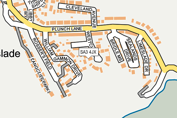 SA3 4JX map - OS OpenMap – Local (Ordnance Survey) SA3 4JX map - OS OpenMap – Local (Ordnance Survey)