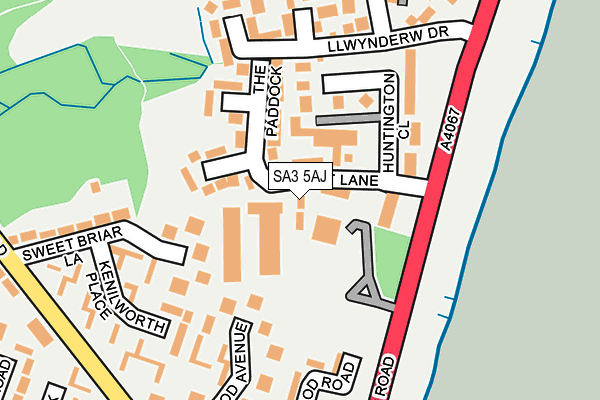 SA3 5AJ map - OS OpenMap – Local (Ordnance Survey) SA3 5AJ map - OS OpenMap – Local (Ordnance Survey)