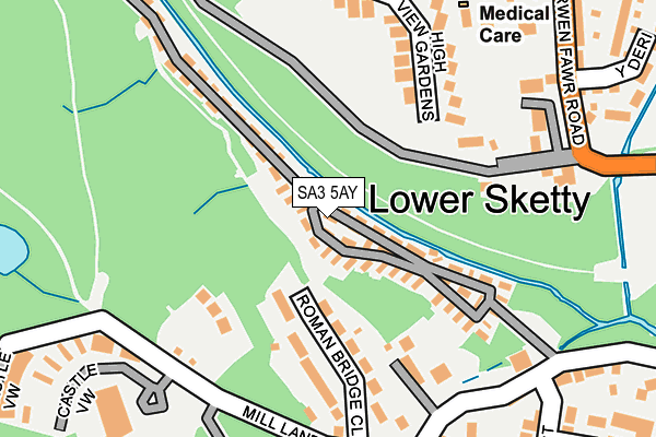 SA3 5AY map - OS OpenMap – Local (Ordnance Survey) SA3 5AY map - OS OpenMap – Local (Ordnance Survey)