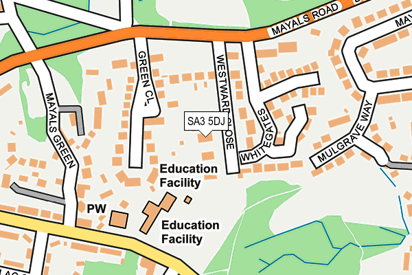 SA3 5DJ map - OS OpenMap – Local (Ordnance Survey)