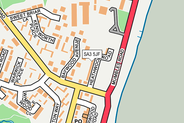 SA3 5JF map - OS OpenMap – Local (Ordnance Survey) SA3 5JF map - OS OpenMap – Local (Ordnance Survey)