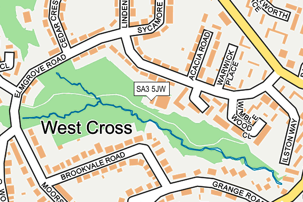 SA3 5JW map - OS OpenMap – Local (Ordnance Survey)
