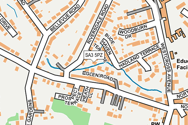SA3 5PZ map - OS OpenMap – Local (Ordnance Survey)