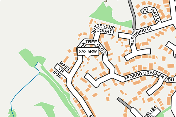 SA3 5RW map - OS OpenMap – Local (Ordnance Survey) SA3 5RW map - OS OpenMap – Local (Ordnance Survey)