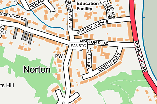 SA3 5TG map - OS OpenMap – Local (Ordnance Survey) SA3 5TG map - OS OpenMap – Local (Ordnance Survey)